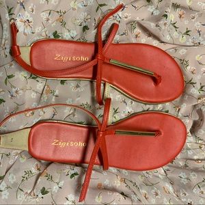 RED & GOLD SANDALS